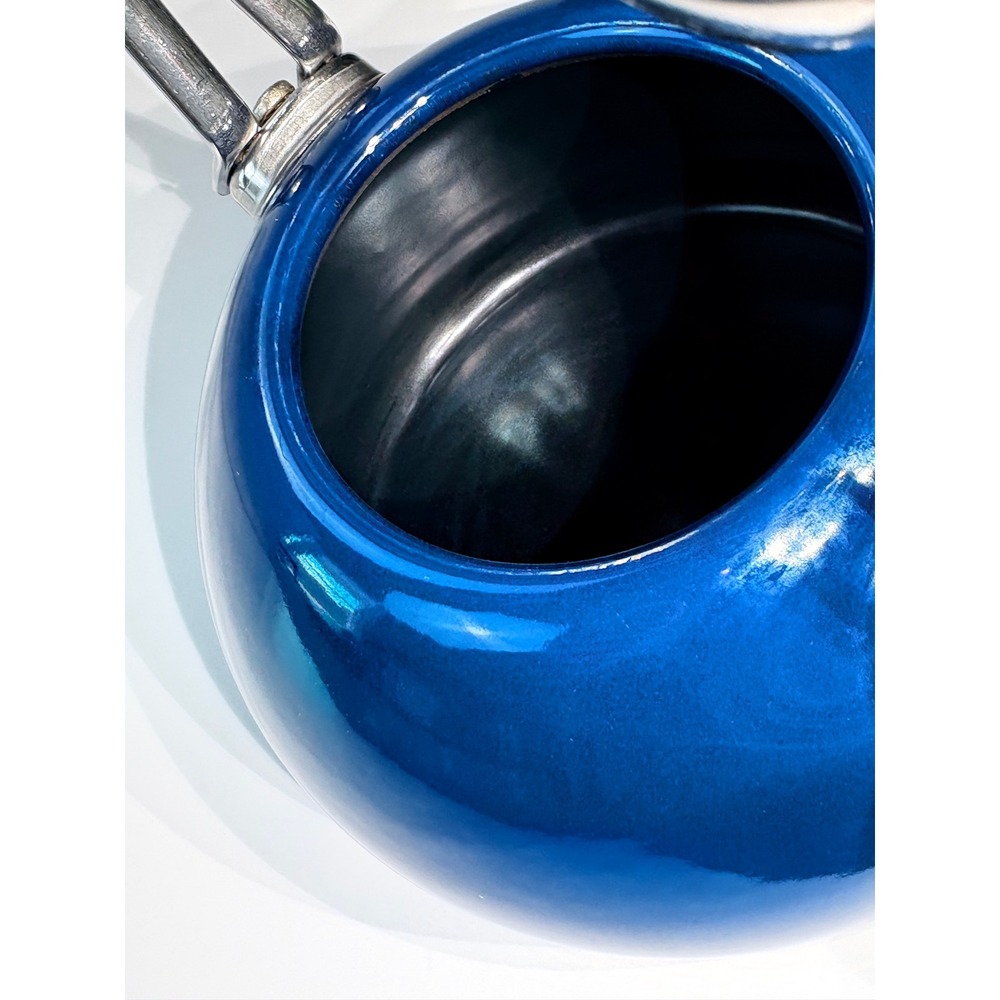 Chantal Cobalt Blue Enamel on Steel Whistling Tea Kettle Stainless Handle Lid - Picture 8 of 12